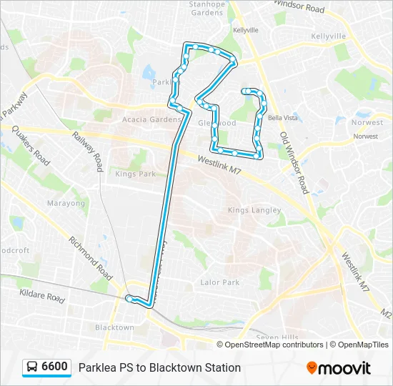 6600 Route: Schedules, Stops & Maps - Blacktown (Updated)