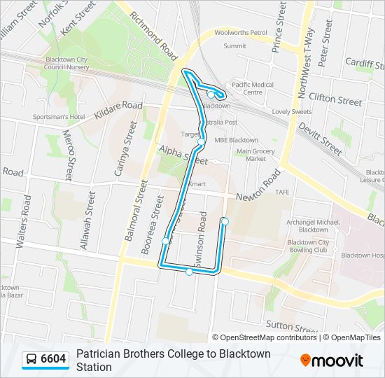 6604 bus Line Map