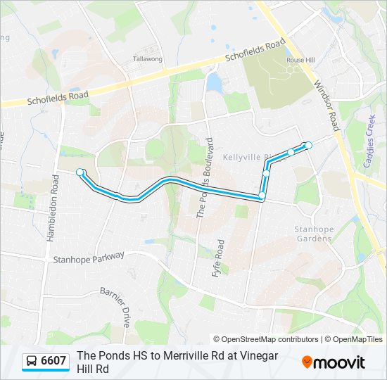 Mapa de 6607 de autobús