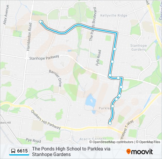 6615 bus Line Map