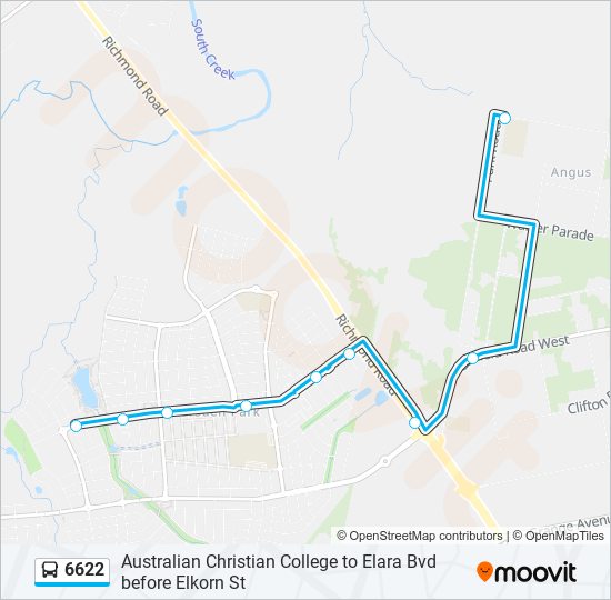 Mapa de 6622 de autobús