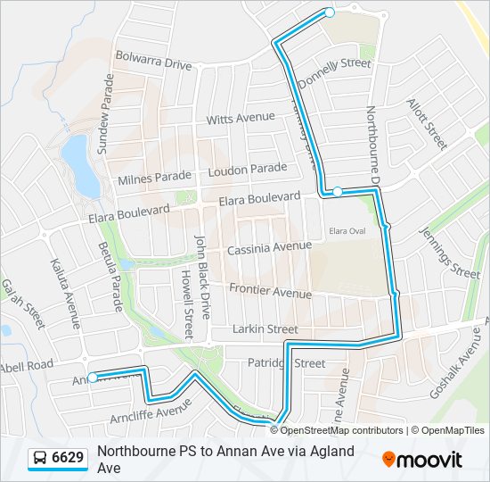 6629 bus Line Map