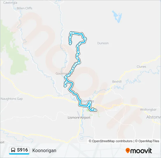 S916 Bus Line Map