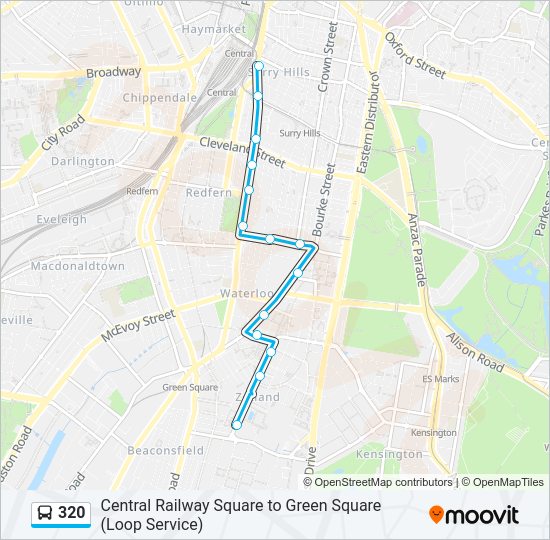 320 Route: Schedules, Stops & Maps - Joynton Ave, Zetland (updated)