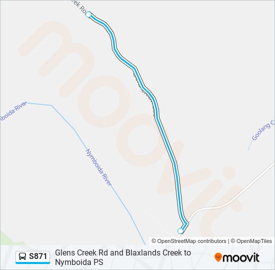 Mapa de S871 de autobús