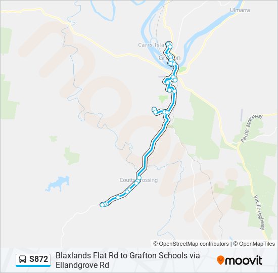 Mapa de S872 de autobús