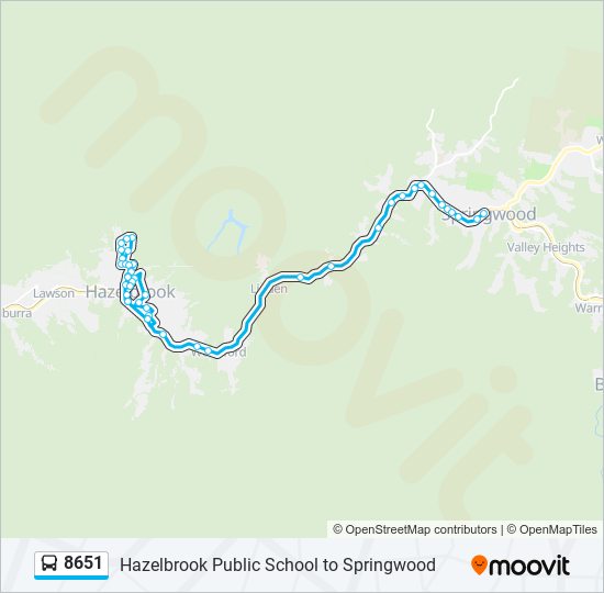 Mapa de 8651 de autobús