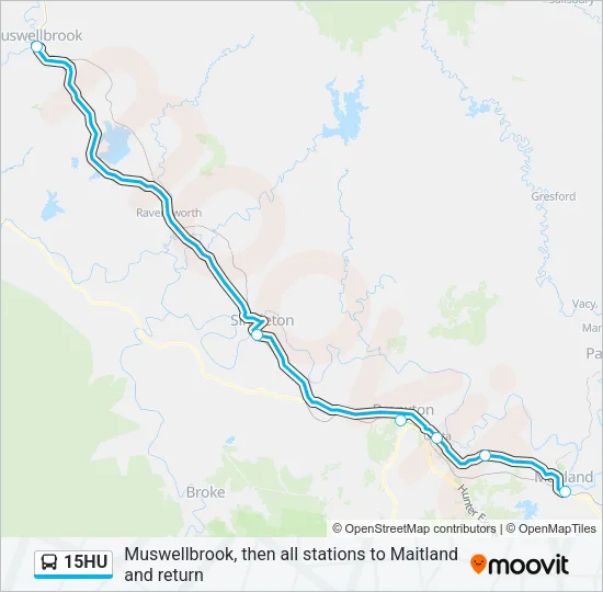 15HU Bus Line Map