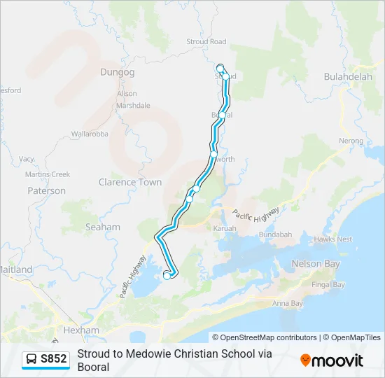 S852 Bus Line Map