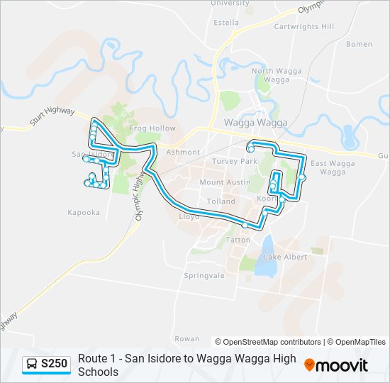 S250 bus Line Map