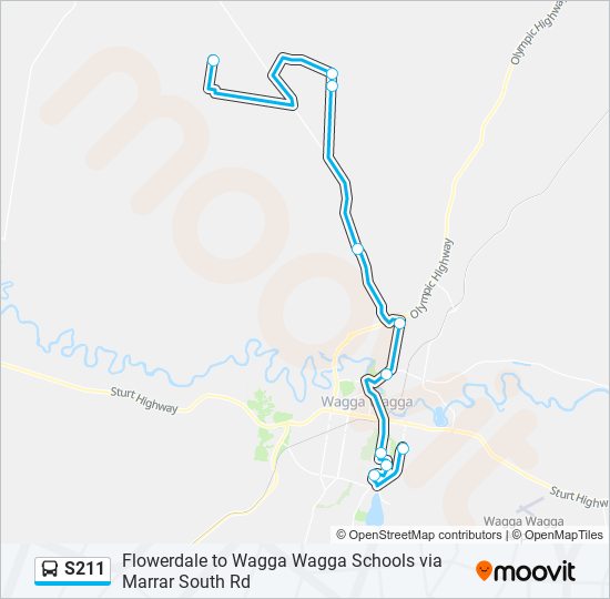 Mapa de S211 de autobús