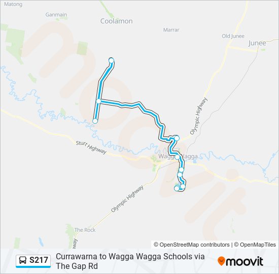 Mapa de S217 de autobús