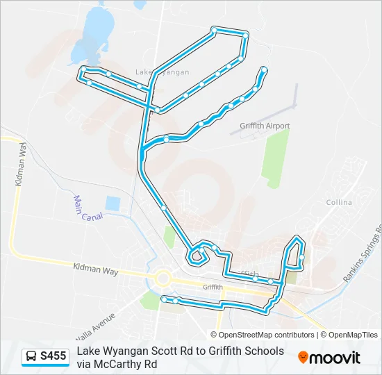S455 Bus Line Map
