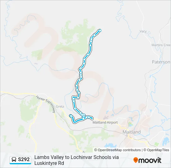 S292 Bus Line Map