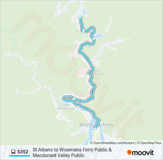 S352 Bus Line Map