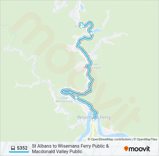 S352 Bus Line Map