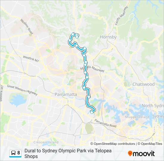 Mapa de 8 de autobús