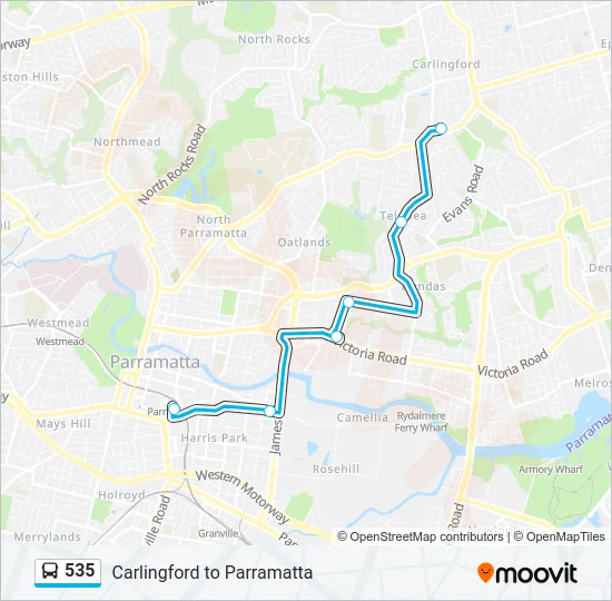 535 Bus Line Map
