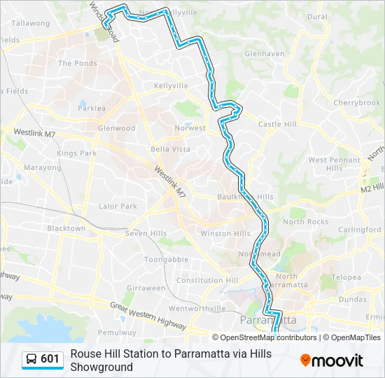 Mapa de 601 de autobús