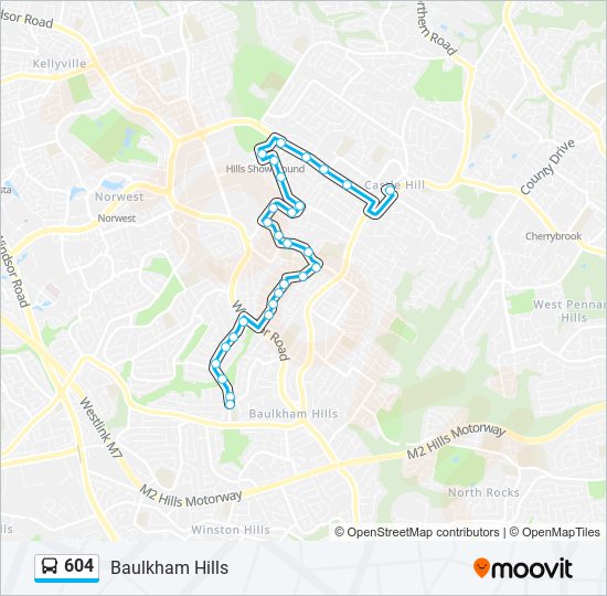 Mapa de 604 de autobús