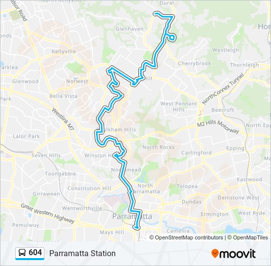 Mapa de 604 de autobús