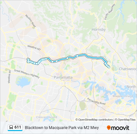 Mapa de 611 de autobús