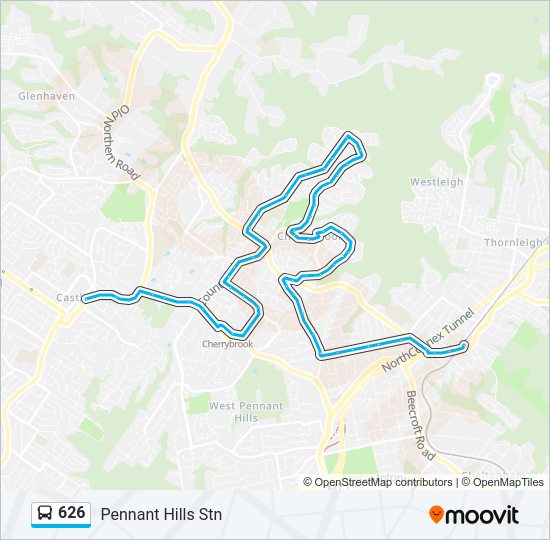 Mapa de 626 de autobús