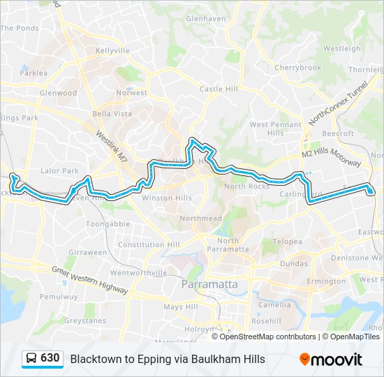 Mapa de 630 de autobús