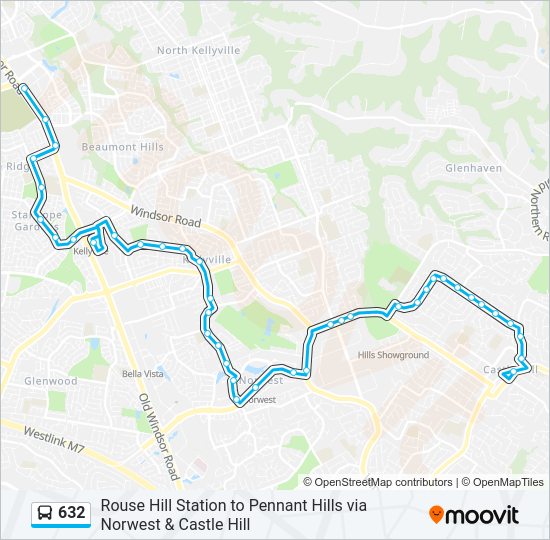 Mapa de 632 de autobús