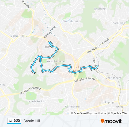 635 bus Line Map