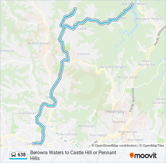 Mapa de 638 de autobús