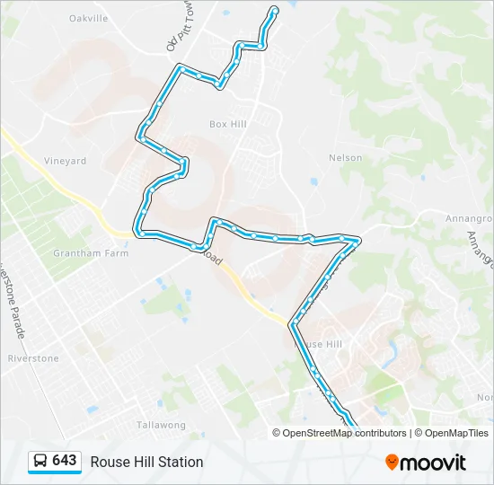 643 Bus Line Map