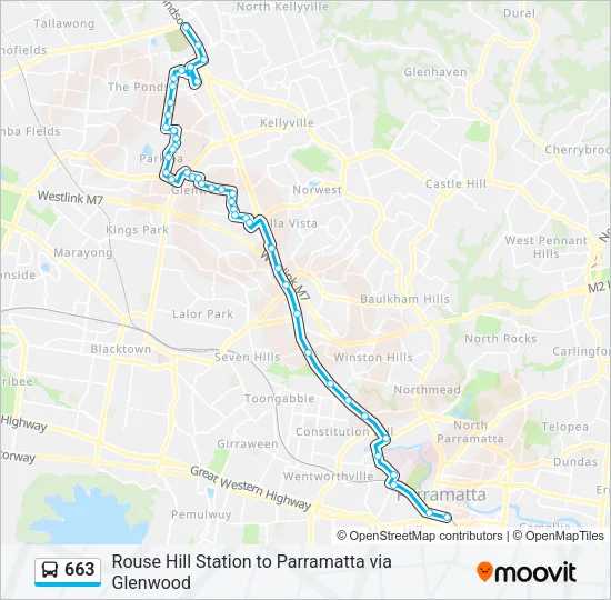 663 Bus Line Map