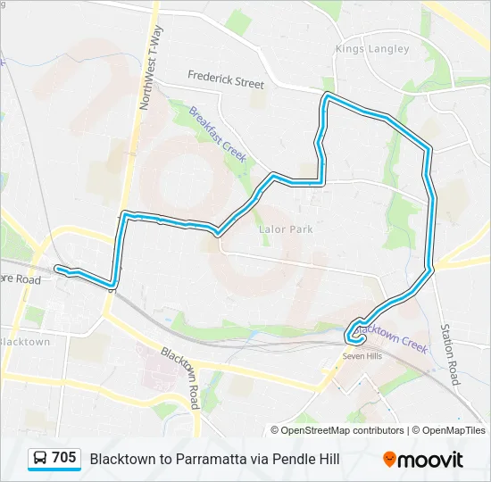 705 Bus Line Map