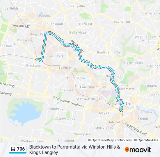 706 bus Line Map