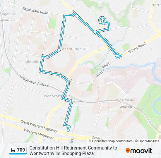 709 Bus Line Map