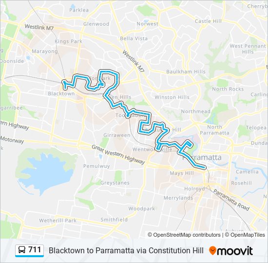 Mapa de 711 de autobús