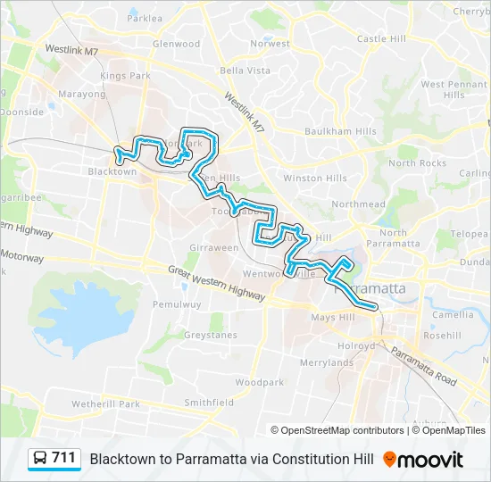 711 Bus Line Map