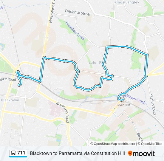 711 Route: Schedules, Stops & Maps - Westpoint Blacktown (Updated)