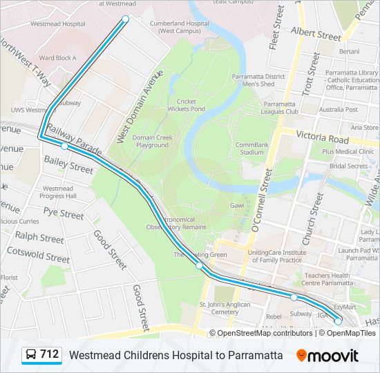 712 bus Line Map