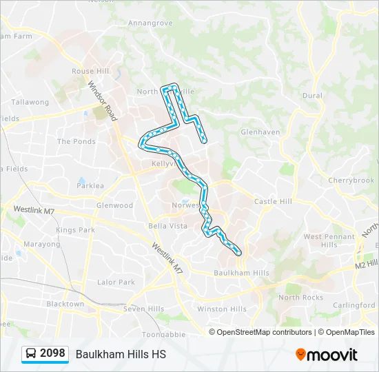 2098 Route: Schedules, Stops & Maps - Baulkham Hills HS (Updated)