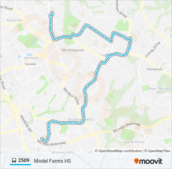 2509 bus Line Map