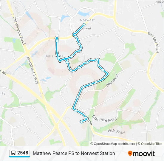 2548 Postcode 2548 Route: Schedules, Stops & Maps - Norwest Station (Updated)