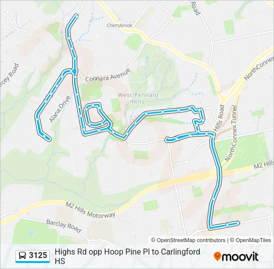 3125 Bus Line Map