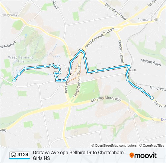 3134 bus Line Map