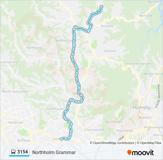 Mapa de 3154 de autobús