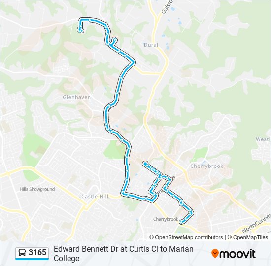 Mapa de 3165 de autobús