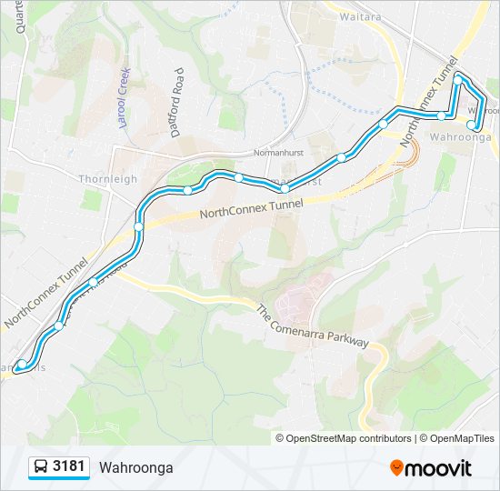 Mapa de 3181 de autobús