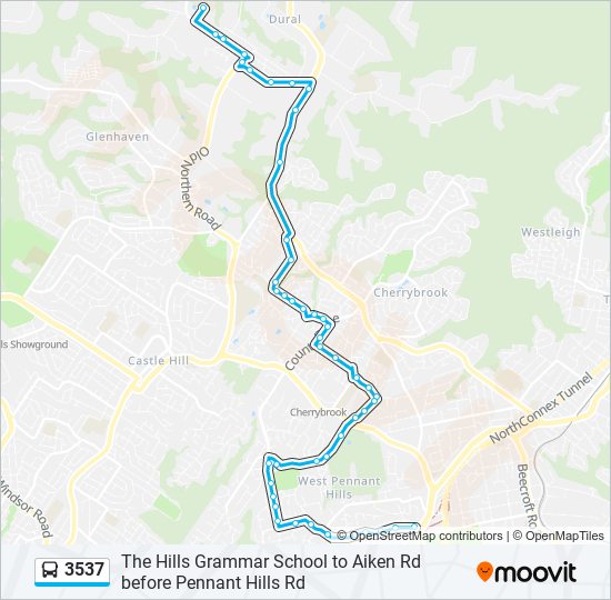 Mapa de 3537 de autobús