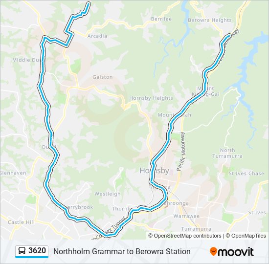 Mapa de 3620 de autobús